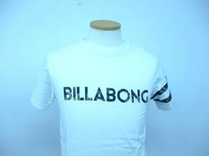 BILLABONG ビラボン メンズ Sサイズ 半袖 Tシャツ 白 ジャングル ブランドロゴ ワンポイント 綿100％ Y-167