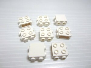 レゴ★未使用！白色の1X2X1.6パーツ８点セット（３面にポッチ）