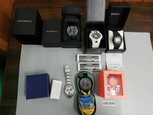 0301B40　時計　腕時計　ジャンク品　おまとめ　SEIKOセイコー　G-SHOCK　エンポリオアルマーニ　など　ケース入り　※追加画像有り