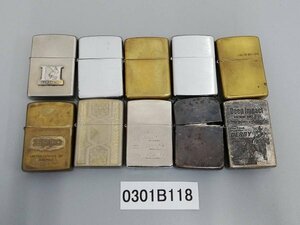 0301B118　ライター　喫煙具　Zippo　ジッポ　おまとめ10点　※1点蓋閉まりません　＊着火動作未確認・現状渡し