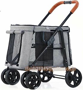  pet Cart dog for carry cart dog for stroller pet buggy folding type dog Cart cat dog combined use 360° rotation light weight assembly easy ( gray )