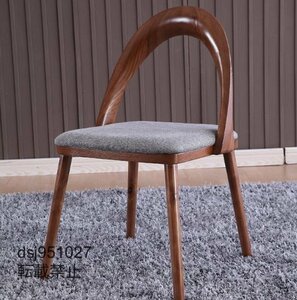 バックチェア 北欧風 ソリッドウッド製 背もたれスツール オフィスチェア 高級家具 椅子 レストランダイニングチェア
