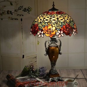 テーブルランプ ガラス工芸 卓上ライト ステンドグラス 豪華 LED 花柄 インテリアランプ アンティーク 北欧