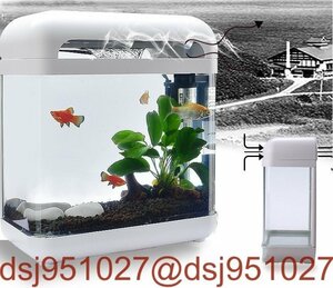 LED Mini аквариум стекло аквариум маленький размер аквариум салон стакан стекло освещение все в одном type аквариумная рыбка для погружной насос имеется 