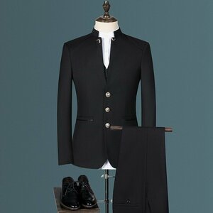 スーツメンズ ビジネススーツ カジュアルスーツ 3ピーススーツ スーツ フォーマルスーツ 洗える 紳士服 通勤 結婚式M~4XL 黒
