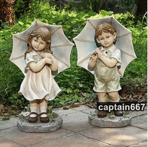 1個 ガーデニング ガーデン雑貨 ガーデンオーナメントオブジェ 玄関 庭 飾り 天使 男の子/女の子 置物