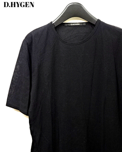 2 ¥17,600【D.HYGEN ST101-0622S Black 強撚天竺ショートスリーブTシャツ SADDAM TEISSY 2022SS 接触冷感性 強撚天竺 裾レイヤード】