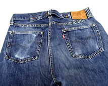 W34【LEVI’S 201XX デニムパンツ ボタン裏555 U.S.A. バレンシア 90s 90年代 97年製 セルビッチ シンチバック 201 0003 ヴィンテージ】_画像7