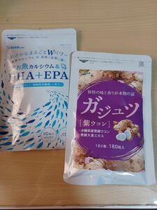 ガジュツ 紫ウコン　お魚カルシウム　DHA+EPA シードコムス ３ヶ月分2袋セット