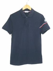 モンクレール MONCLER ポロシャツ 84093 トリコロール ワッペン 半袖 ネイビー size M メンズ