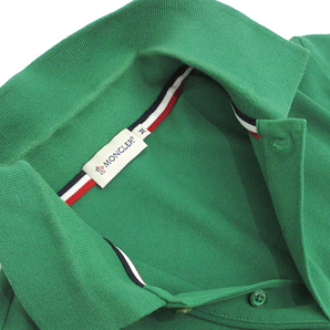 モンクレール MONCLER ポロシャツ 84093 トリコロール ワッペン 半袖 グリーン size M メンズの画像6