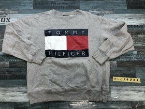 Tommy Hilfiger トミー ヒルフィガー レディース ロゴプリント トレーナー S 杢グレー