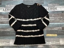 TOPSHOP トップショップ レディース ボーダー ニットセーター 34 黒アイボリー_画像1