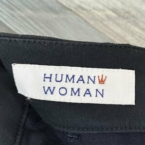 HUMAN WOMAN ヒューマンウーマン レディース 薄手 カラーパンツ L 黒の画像2