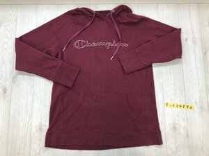 Champion チャンピオン メンズ ステッチロゴ入 フーディー パーカー M エンジ色