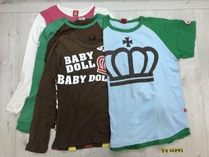 BABY DOLL ベビードール キッズ ロンT3点・Tシャツ1点 トップス4点セット まとめ売り S/L 茶緑水色ピンク