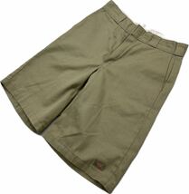 Dickies ☆ メキシコ製 ハーフパンツ ベージュ W32 春夏 ゆるだぼ ストリート スケーター アメカジ 古着 人気 定番 ディッキーズ■JS993_画像1