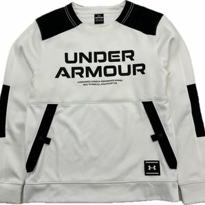 UNDER ARMOUR ☆ ジャージ トップス シャツ 長袖 ホワイト ブラック メンズ SM スポーツ ランニング トレーニング アンダーアーマー■DH68の画像2