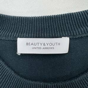 BEAUTY＆YOUTH UNITED ARROWS ☆ シルク混 コットン サマーニット ポケット Tシャツ ブラック グリーン S ユナイテッドアローズ■S3021の画像5