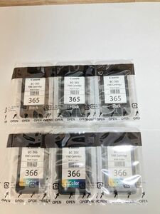 Canon　キャノンインク　純正インク　BC365　BC366　各3個　FINEカートリッジCanon BC-365　366