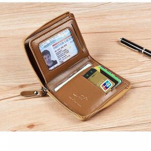 財布 メンズ スキミング防止 ミニ財布 PU レザー二つ折り 財布大容量の画像7