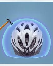 自転車ヘルメット 超軽量 男女兼用 フリーサイズ ブラック&ホワイト_画像7