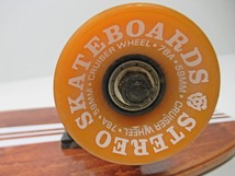 ◆[C48]STEREO SKATEBOARDS　スケートボード　ウッドデッキ　全長約59cm　CRUISER WHEEL 59mm 78A ウィール ステレオ スケートボード _画像7