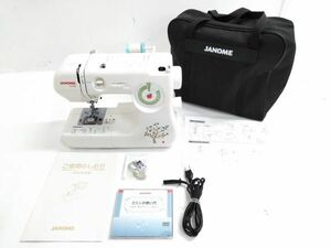 ▲ JANOME ジャノメミシン CL-565 664 リンゴ ホワイト 手芸 裁縫 家庭用ミシン コンパクト 手元スイッチ ケース DVD付 0314C-5 @140 ▲