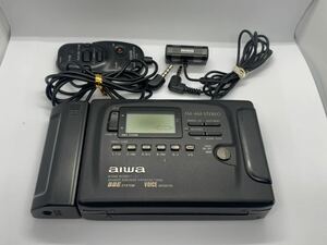 AIWA アイワHS-JX929 ステレオラジオカセットレコーダー リモコン・マイク・電池ケース付 動作未確認