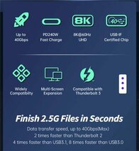 【Macに最適】 Type-C タイプC サンダーボルト4&USB4 Type-Cケーブル 1m 高速通信40Gbps 高速充電240W_画像4