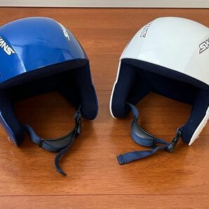 SWANS ヘルメット 2個セット ジュニア キッズ 子供用 スキー スノー ボード 青＆白♪ ゴーグル おまけ付き