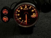 希少 Defi レーサーゲージ BF レッド タコメーター 9000rpm 作動確認済 デフィ Racer Gauge 取説コピー_画像4