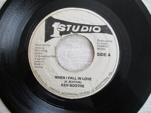 KEN BOOTHE 7！WHEN I FALL IN LOVE, 7インチ EP 45, STUDIO ONE, 概ね美盤