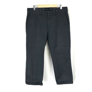 日本製★ブラック サンディニスタ/Black Sandinista★ワイドテーパード/クロップドパンツ【メンズM/股下58cm/黒/black】Trousers◆pBH569