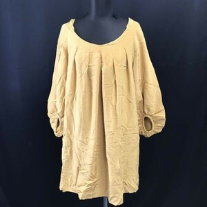 グレースコンチネンタル/GRACE CONTINENTAL★シルク100%/Uネック/チュニック【36/レディースS/イエローブラウン】dress/Tops◆pBH574