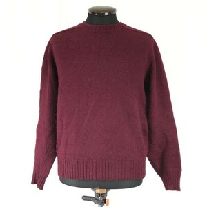 ゴールドウィン製★ノースフェイス/THE NORTH FACE★ROCK SOLID/100％ウールセーター【メンズS/dark red】Tops/sweater◆pBH581