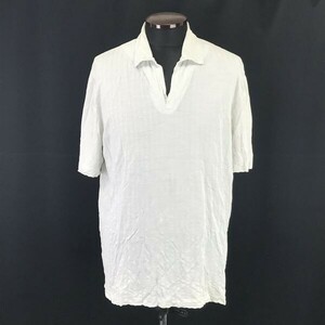 ヒューゴボス/HUGO BOSS★70％シルク/30％リネン/半袖/七分袖シャツ【Mens size -L/ライトグレー/light gray】Tops/Shirts◆BH62