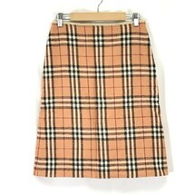 三陽商会★バーバリー/BURBERRY BLUE LABEL★タイトスカート/膝丈【38/レディースM/オレンジ系チェック柄】Skirts◆pBH592_画像1