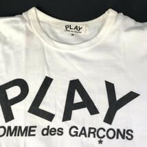 Made in Japan★PLAY COMME des GARCONS★半袖Tシャツ【Women's size-M/白/White】縫製責任者印付き正規品/Tops/T Shirts◆BG906_画像3