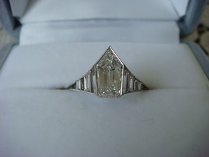 * rare! antique fancy cut diamond ring judgement document attaching *