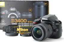 Nikon ニコン D3400 レンズキット 新品SD32GB付き ショット数209回_画像1