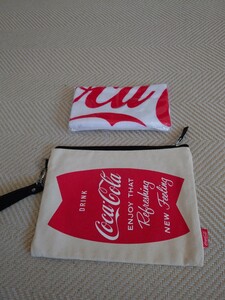 コカコーラポーチ小物入れ　タオル　Coca-Cola　正規品　送料350円セカンドバッグビンテージ