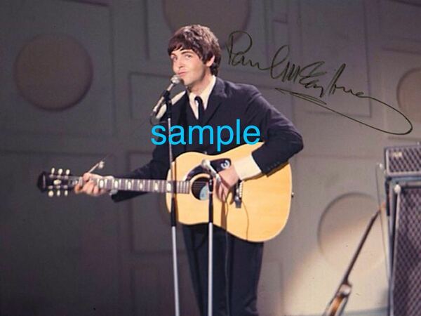 【送料無料】　The Beatles ポールマッカートニー　高画質　サイン　フォト　ビートルズ　texan 写真
