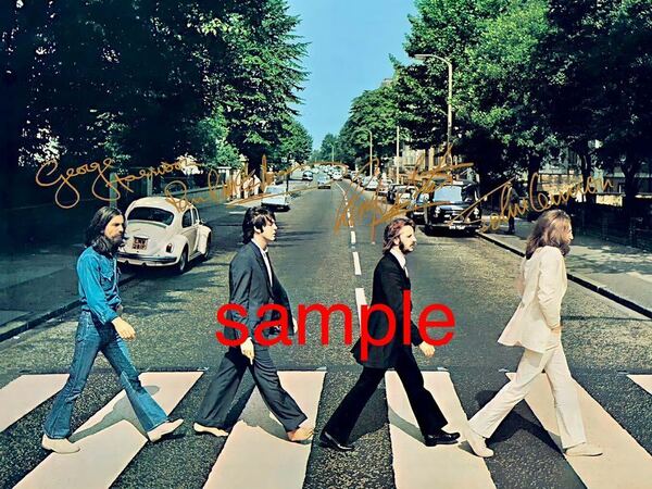 【送料無料】　The Beatles アビー・ロード　サイン　フォト　Abbey Road ビートルズ