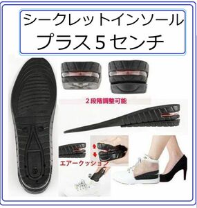 シークレットインソール　マジックヒールインソール　男性向け　プラス５センチ　24.5cm～28.5cm