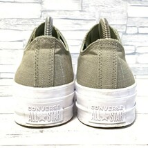 R5697bE CONVERSE コンバース スニーカー カーキ×ホワイト レディース 24.5cm ALL STAR オールスター 厚底 シューズ 靴 _画像6