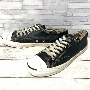 R5751bh【CONVERSE コンバース】LEA JACK PURCELL ジャックパーセル レザーシューズ 1b985 スニーカー ブラック 黒 メンズ 27.5cm 革靴