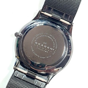 CM50LL SKAGEN スカーゲン T233XLTMN 腕時計 メンズウォッチ チタン&ミッドナイトスチールメッシュウォッチ ブラック ブルー文字盤の画像4