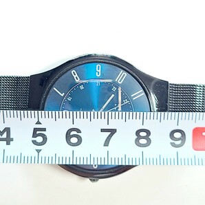 CM50LL SKAGEN スカーゲン T233XLTMN 腕時計 メンズウォッチ チタン&ミッドナイトスチールメッシュウォッチ ブラック ブルー文字盤の画像5