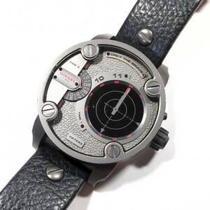 CM113AA DIESEL Mini Daddy DZ-7293 Watch ディーゼル 腕時計 リストウォッチ リトルダディー ガンメタル×ブラックレザーベルト